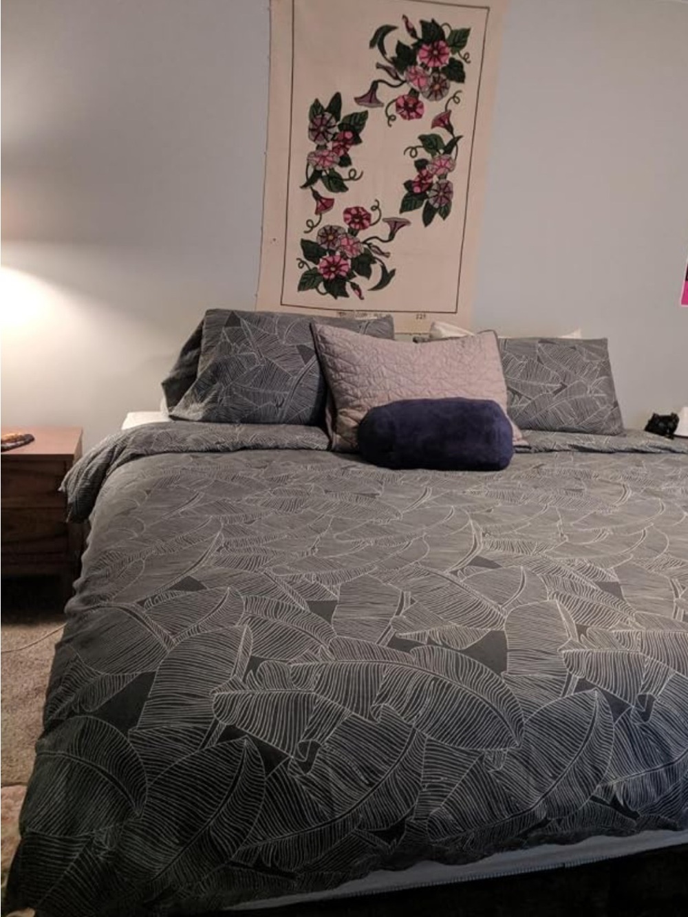 EUC Monstera deliciosa floral pattern duvet cover and 2 pillowcases set